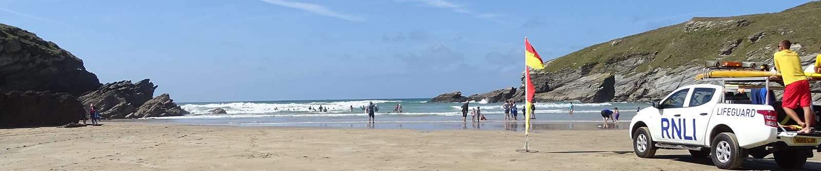 lifeguard van on Porth beach