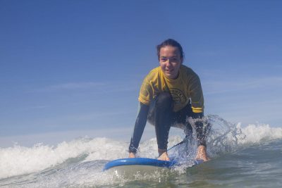 girl with surfboard