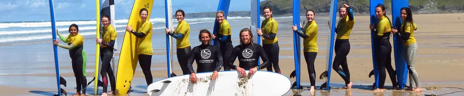 Surf school group