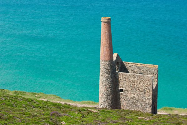 Wheal Coates with blue sea