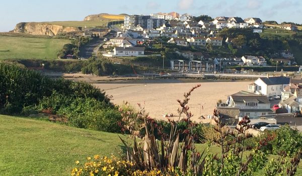 View over Porth beach