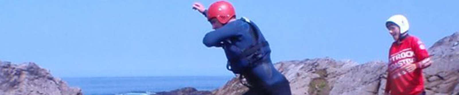 people coasteering