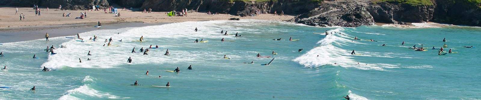 surfers at Polzeath