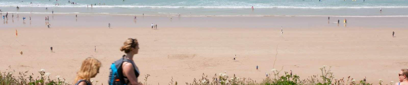 walking at Watergate Bay