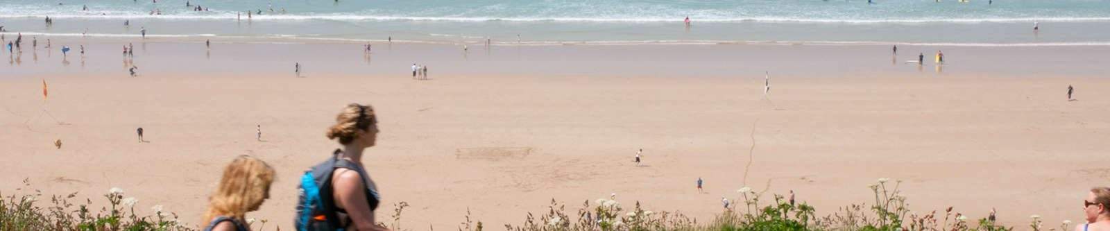 walking at Watergate Bay