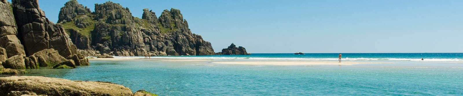 shallow water at Porthcurno