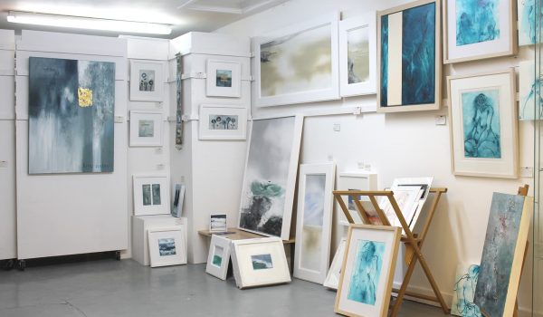 artists studio with easels