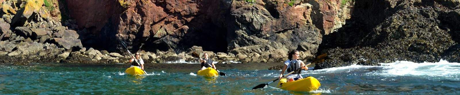 kayaks in sea