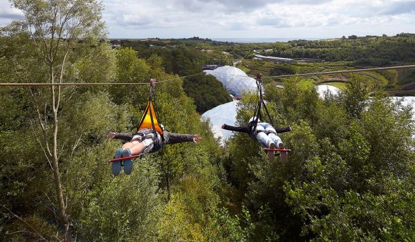 people on the zipwire ride
