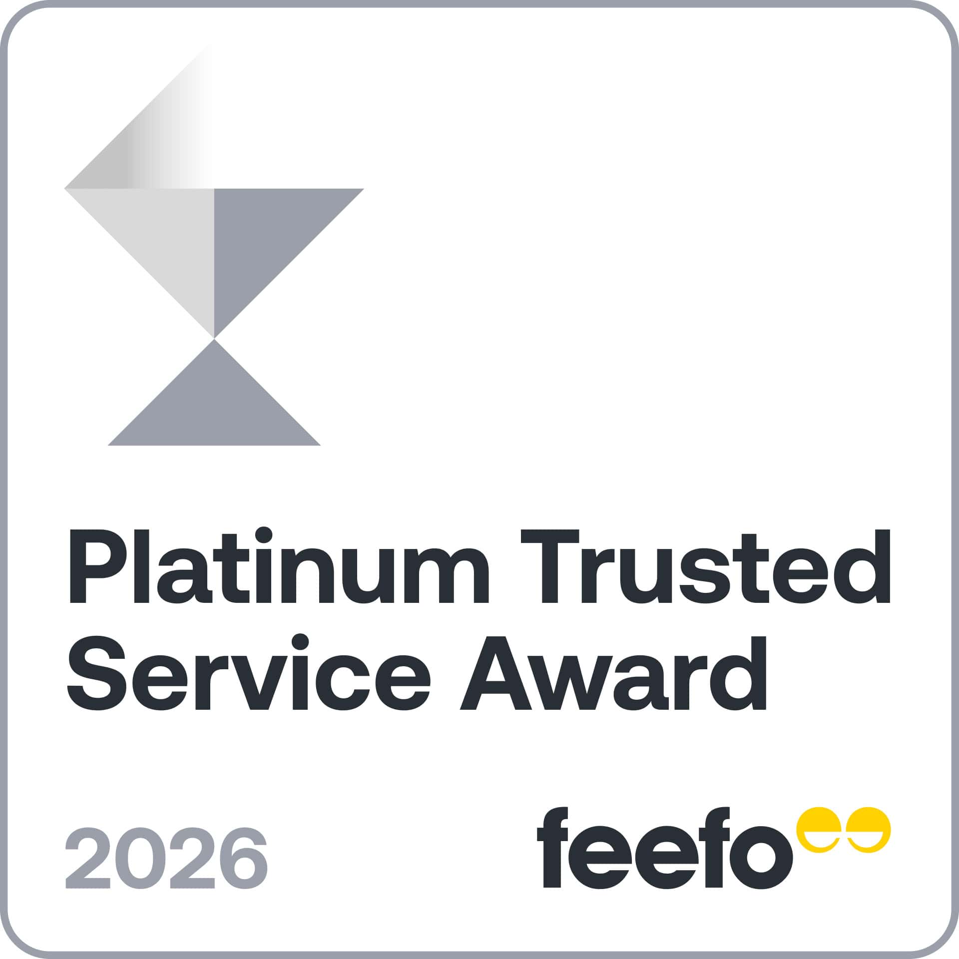 Platinum Trusted Service Award logo 2026